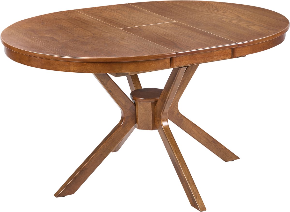 Beliani TYMIS - Eettafel - Donkere houtkleur - 110-140x110 cm - MDF Bruin