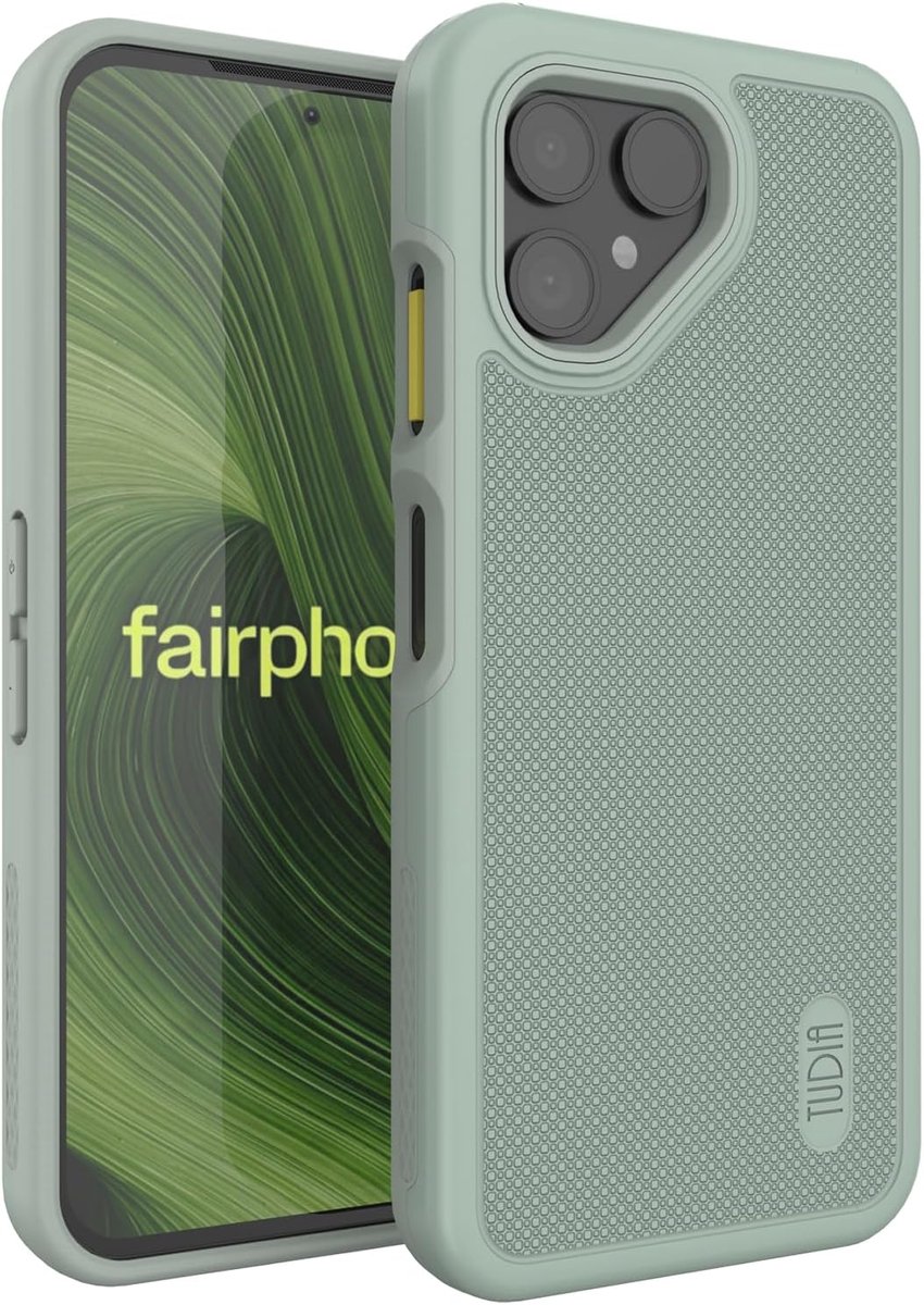 Tudia Fairphone 6 Hoesje DualShield MergeGrip Lichtgroen