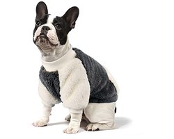NAMSAN Hondentrui voor kleine honden, winter, hondentrui met zakdesign, warme fleece, hondentrui voor kleine honden/puppy, grijs, L