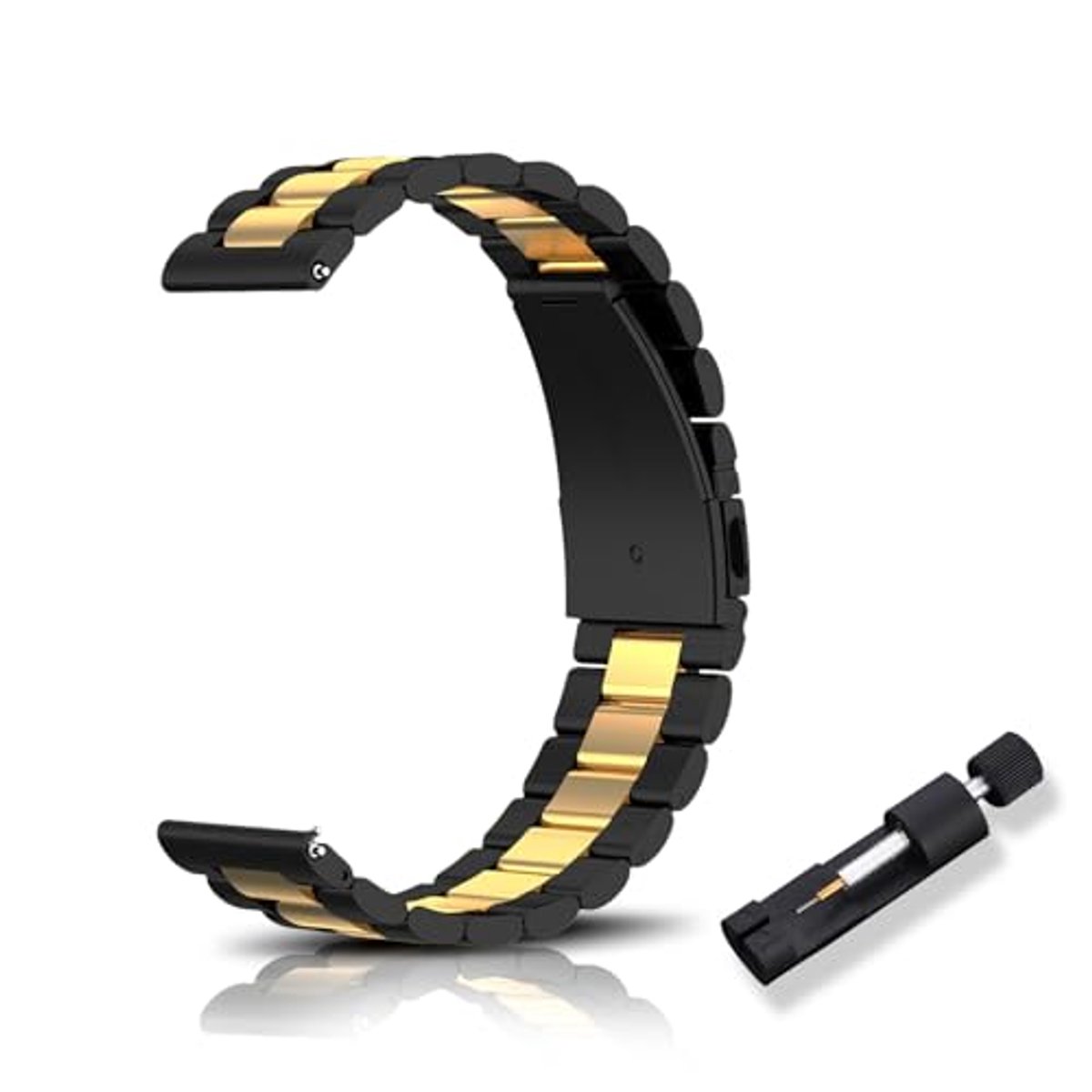 Metaal Horlogeband voor 16mm, 18mm, 20mm, 22mm - Snelle Ontgrendeling en Gepolijst RVS Vervangband voor Heren en Dames