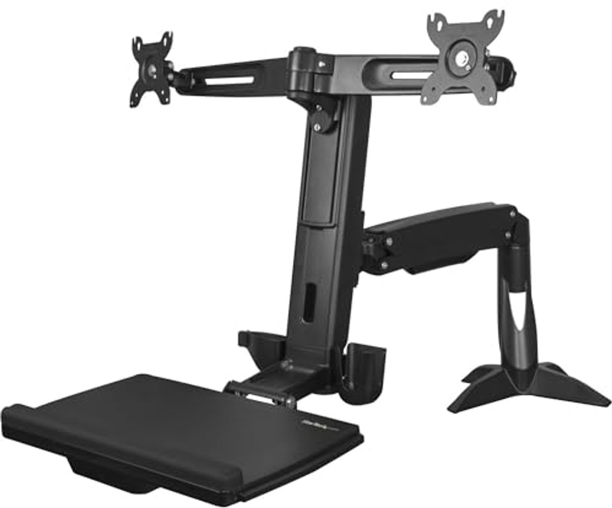 Flexibele Dubbele Monitorarm voor zithouding en staand werken - Ergonomisch en Verstelbaar voor twee 24 inch Monitoren