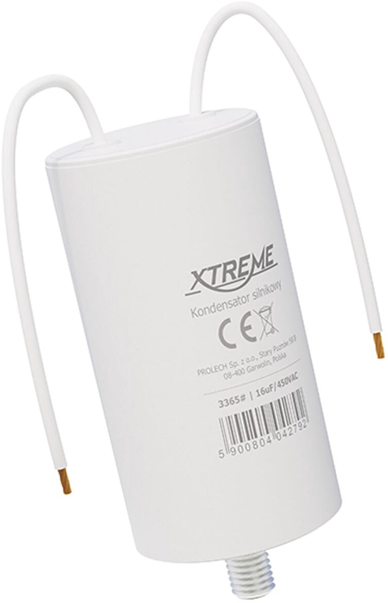 XTREME Motorcondensator 16µF 450V AC - Condensator met Kabels - Start/Bedrijf