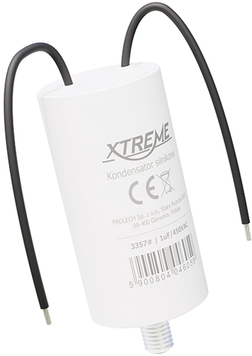 XTREME Motorcondensator 1µF 450V AC - Condensator met Kabels - Start/Bedrijf