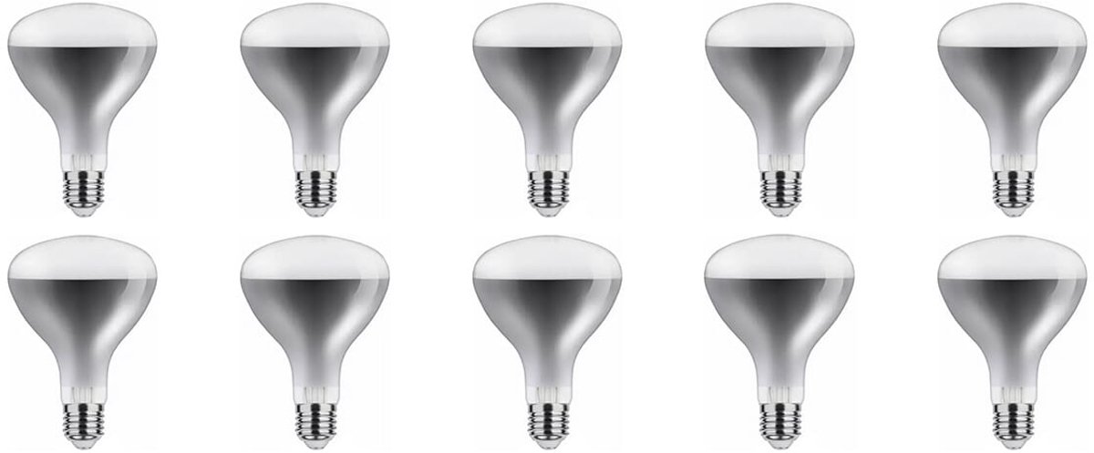 Asalite Infrarood Warmtelamp Helder Glas R125 E27 - 150W - IR Verwarmingslamp - Ø125mm - 10 stuks