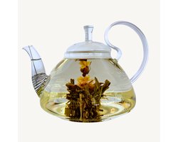 Theecy Bloementhee Three Flower Beauty – Luxe Cadeauset met 6 Handgemaakte Bloeiende Theebloemen van Groene Thee, Roos, Jasmijn en Goudsbloem – Unieke Blooming Tea voor Cadeaus, Ontspanning, Verjaardagen en Magische Theerituelen