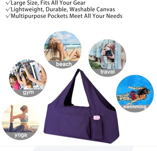 Grote yoga mat tas met dragers en riem voor dames — afbeelding 2
