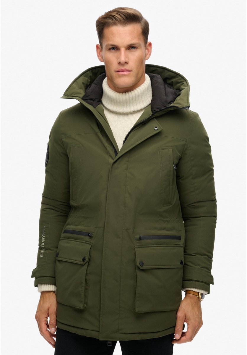 Superdry CITY PADDED PARKA JACKET Heren Jas 2XL Groen