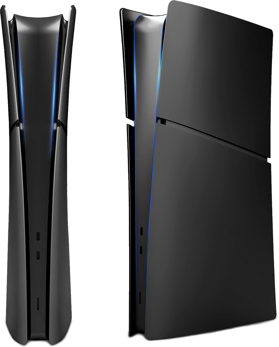 Playstation 5 Slim Faceplates Digital Edition (niet geschikt voor standaard PS5 & PS5 Pro) - Inclusief Mid Skin - Accessoires - Faceplate - Cover - Plate - Skin - Zwart