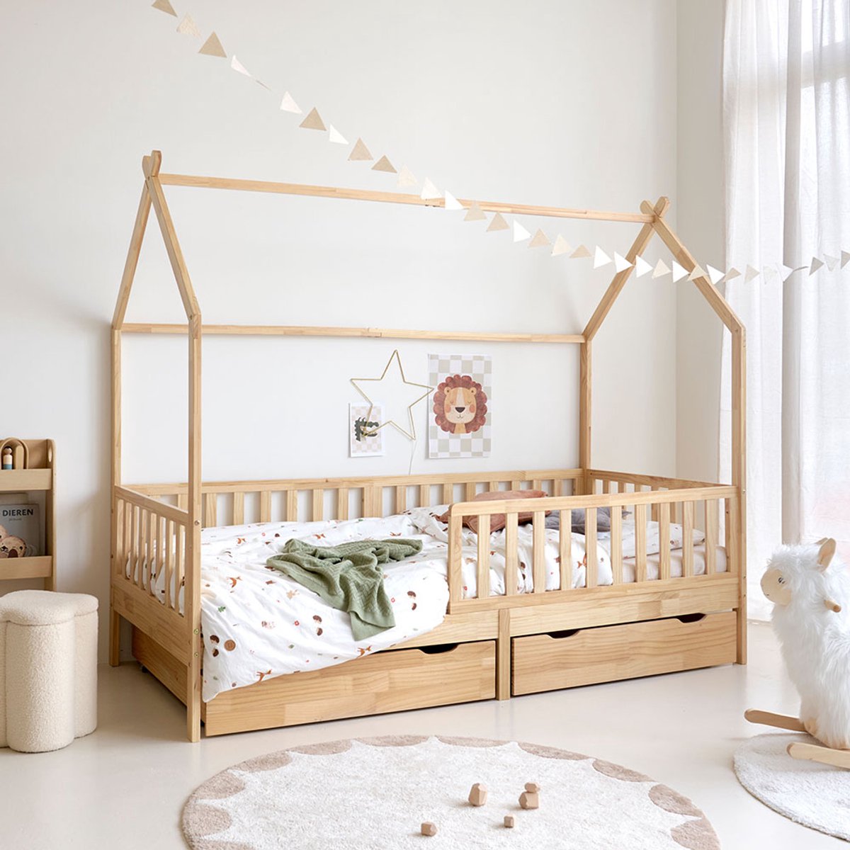 Petite Amélie Bedhuisje 90x200 cm - Rêve - Huisbed - Hemelbed Naturel