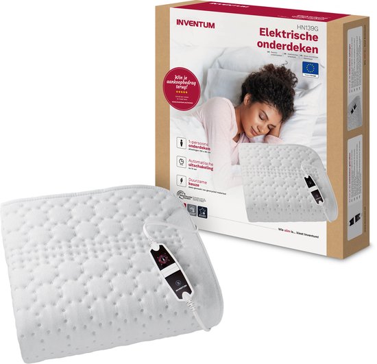 Inventum HN139G Elektrische Onderdeken 150x80 cm Wit - Inventum - €54,99