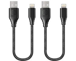 2 stuks Forever 0,2m laadkabel. MFI (made for iPhone iPad) oplaadkabel met Apple licentie past op Apple iPhone 5, 5c, 5s, 6, 6s, 7, 8, SE, X, XR, XS, 10, 11, 12, 13, 14, Mini / Pro / Pro Max / Plus, iPad Mini 1, 2, 3, 4, 5, Air, 2, 3