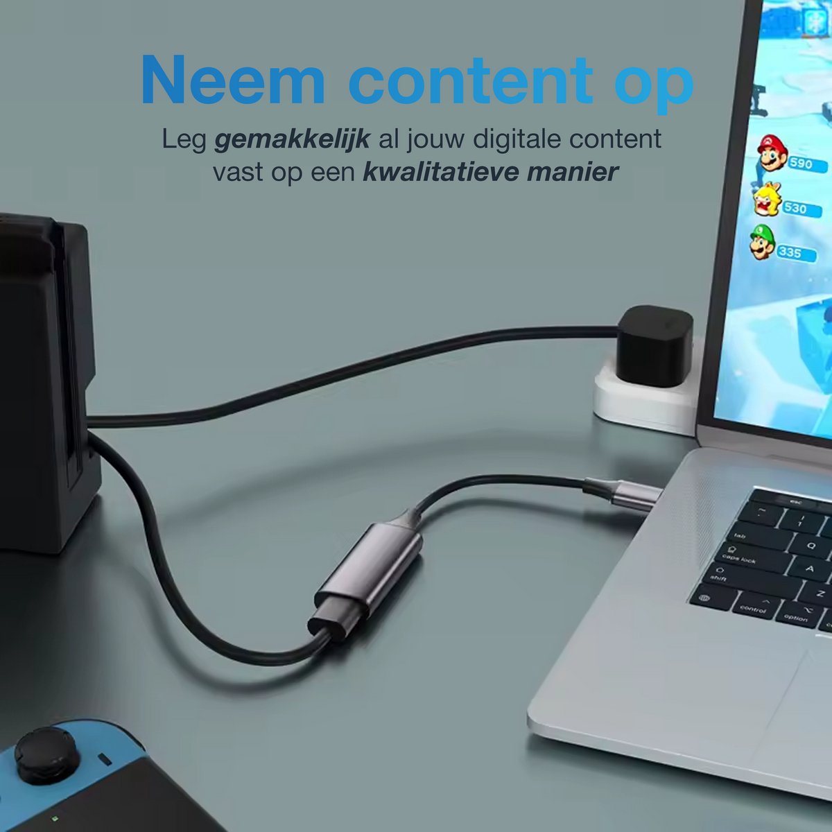 Qost - Capture Card HD - Video / Game Capture - 1080P HD - HDMI naar USB-A / USB-C - Cam Link - Video Grabber - Streamen thumbnail 7
