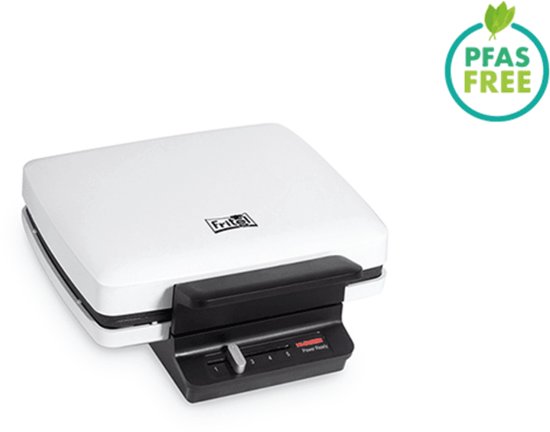 FRITEL Wafelijzer WA 1230 - Wafeltoestel / Wafelmaker - 4x7 Wafelplaat - 23x24cm - 1200W - Antiaanbak - PFAS-vrij - Vaste Bakplaten - Wit