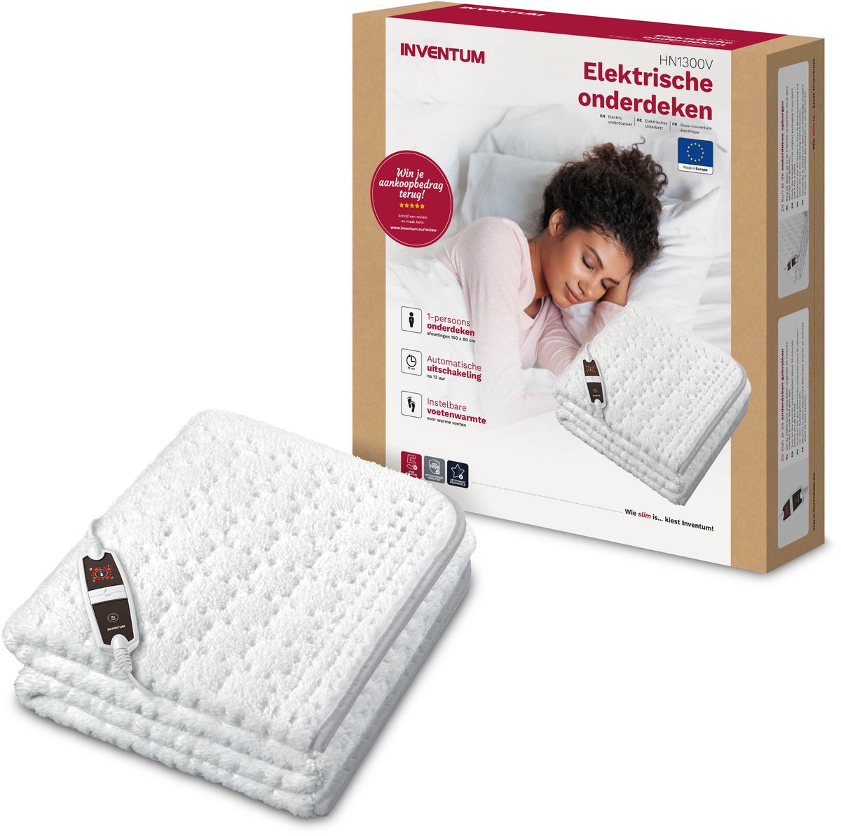 Inventum HN1300V - Elektrische onderdeken - 150x80 cm