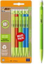 BIC Matic ECOlutions - Vulpotlood - Met gum - HB Potlood 0,7 mm - Verschillende kleuren - 10 Stuks