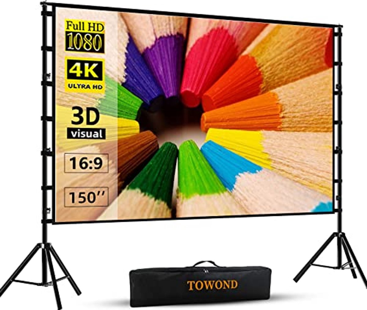 150 inch Projectorscherm - Draagbaar 16:9 4K HD voor Binnen en Buiten