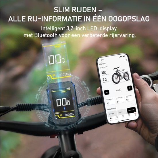 Elektrische Fiets DUOTTS F26-Lite - 864Wh/18 Ah Accu - 100 km Bereik - 250W Motor - 26x4 Inch Banden - Shimano 7 Versnellingen - Aluminium Frame - Inclusief Bagagedrager - Elektrische Mountainbike - zilver — afbeelding 5