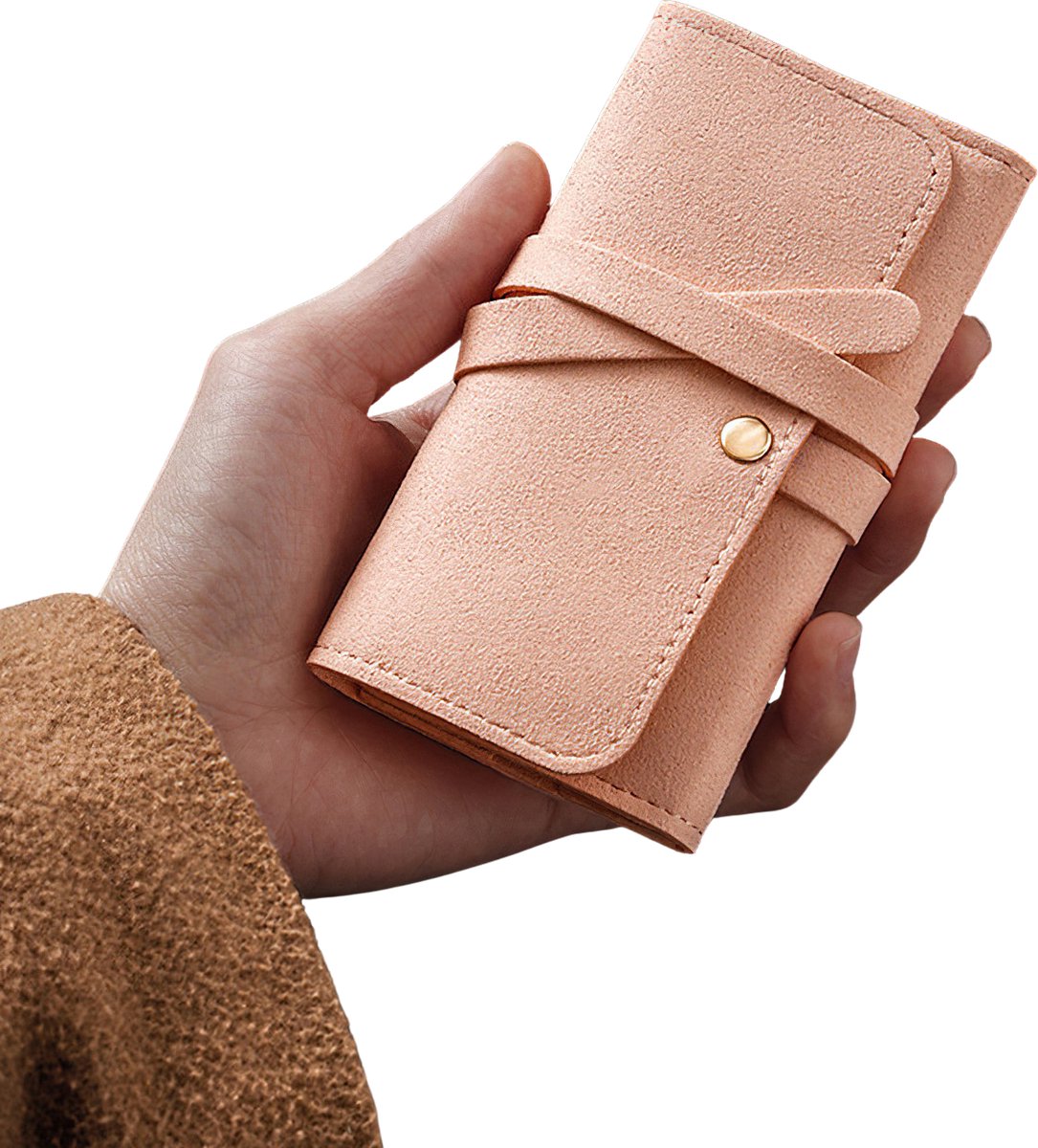 Ainy - Draagbare sieraden portemonnee roze | Sieradendoos boek voor volwassenen & kinderen | Organizer map voor oorbellen, ringen en ketting | Mode-accessoires etui voor dames & meisjes | cadeau geschenk voor vrouwen