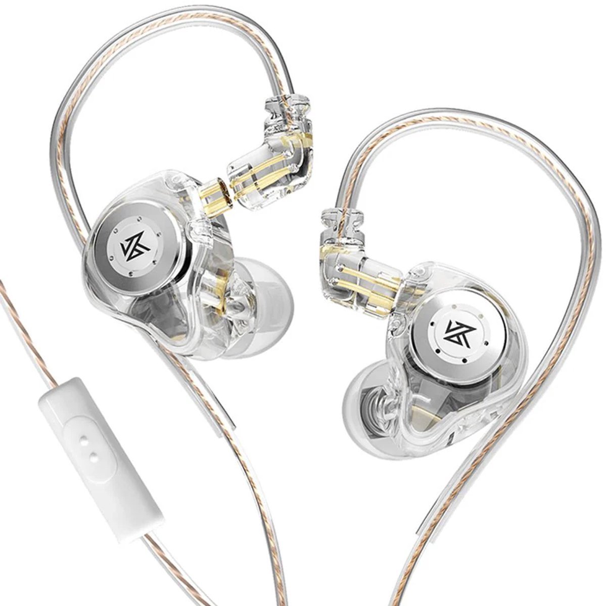KZ EDX Pro - In-Ear Monitors - Met Microfoon - Dynamische Driver - Hifi Geluidskwaliteit - Verwisselbare Kabel - Universele Pasvorm - Transparant- Bedraad