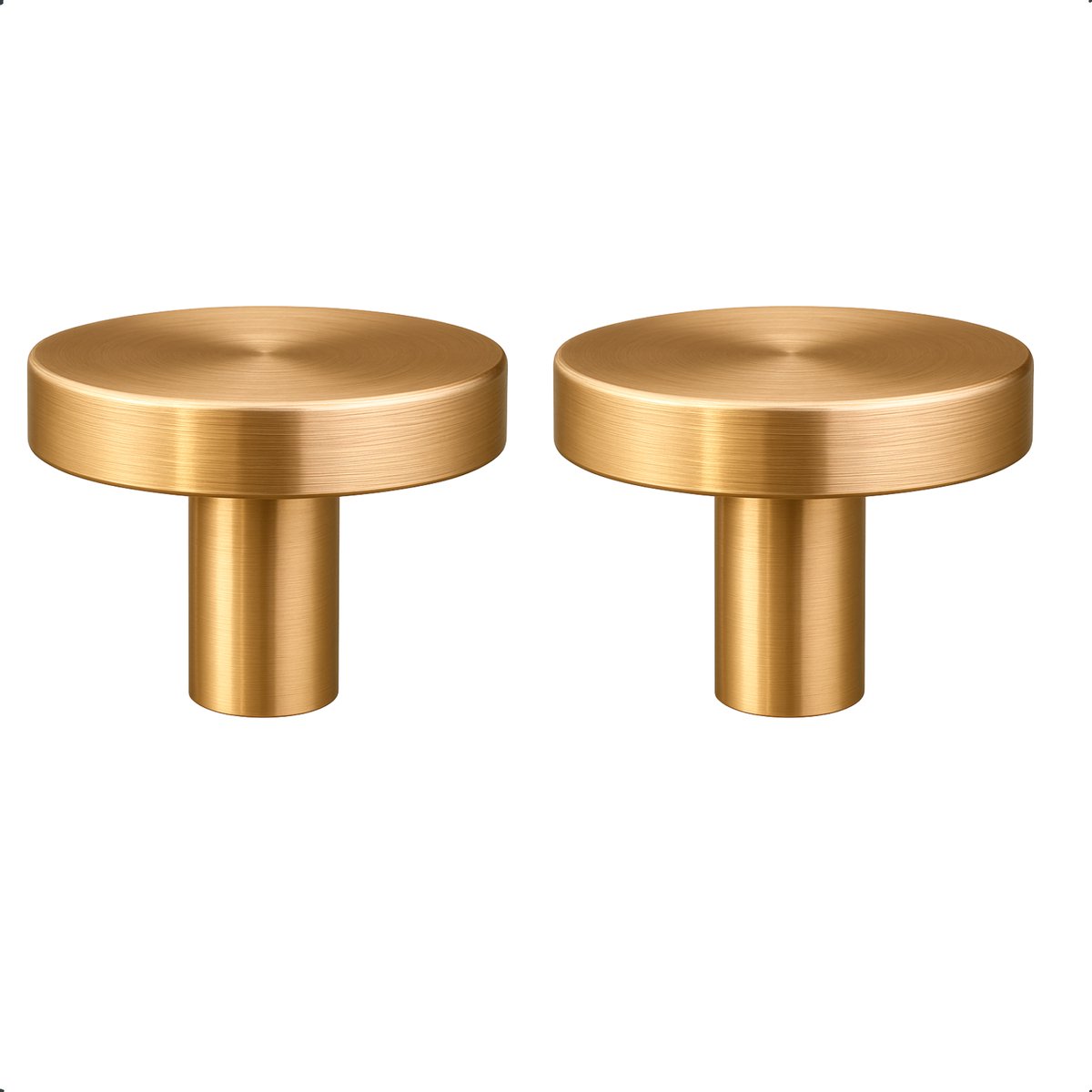 2X Meubelknop Harbor Rond Goud - Ø 30mm - Knoppen voor keukenkast - deurknopjes - Meubelknoppen / Kastknoppen Goud