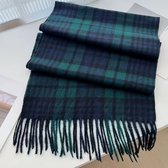 Klassieke Schotse / Britse / Engelse - Ruit Sjaal - Donkerblauw - Groen - Cape - Stola - Unisex - Dames - Heren - Omslagdoek - Houndstooth - Plaid - Cashmere - Dames of Heren | Stijlvolle Accessoire - Trend - Lekker warm voor de Winter! DH collection
