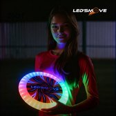 LED'S MOVE Lichtgevende Frisbee | Meer dan 16.7 miljoen verschillende RGB kleuren | LED Flying disk | Disk Golf | LedsMove Lichtgevend Speelgoed | Model Transparant 25cm