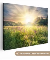 Peintures sur Toile Fleurs - Soleil - Printemps - 120x90 cm - Décoration murale