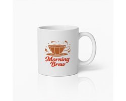 Morning Brew Mok 330ml – Retro Stijl Beker voor Koffieliefhebbers – Perfect Cadeau voor de Ochtendroutine, Kantoor of Café Fans