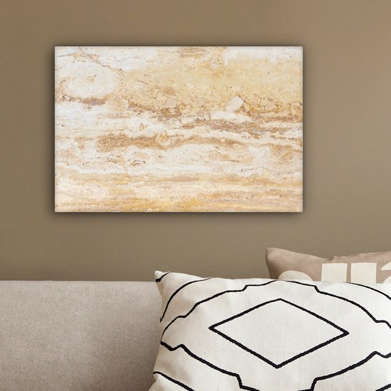 Peintures sur toile Marbre - Sable - Texture - 30x20 cm - Décoration murale