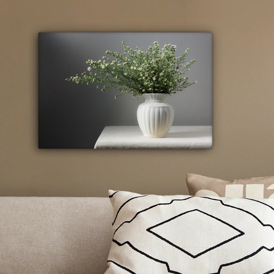 Tableau sur toile Nature morte - Vase - Fleurs - 30x20 cm - Décoration murale