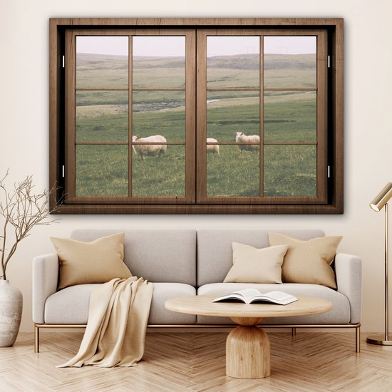 Peintures sur Toile Transparents - Moutons - Animaux - 180x120 cm - Décoration murale XXL