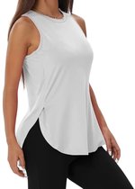 CRZ YOGA Vrouwen Low Impact Strappy Gewatteerde Sport BH Y Racer Back Spaghetti Riemen Yoga BH Tops wit M