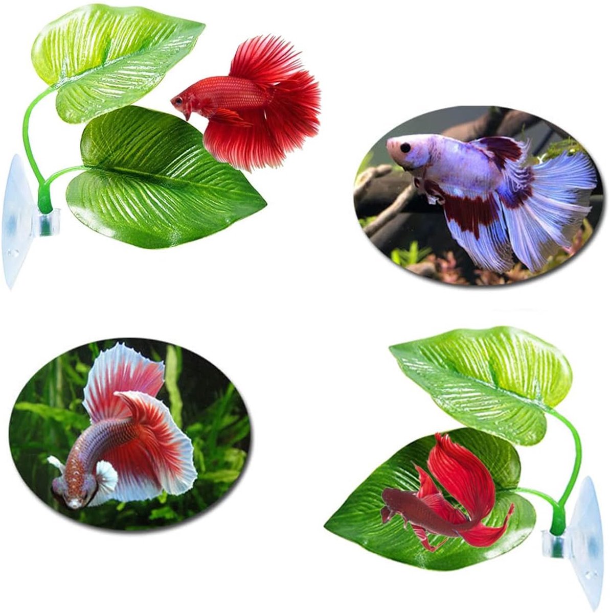 2pcs Betta Bed Leaf Hammock Cushion - Betta Hammock - Kunstmatige Aquariumplanten - Decora