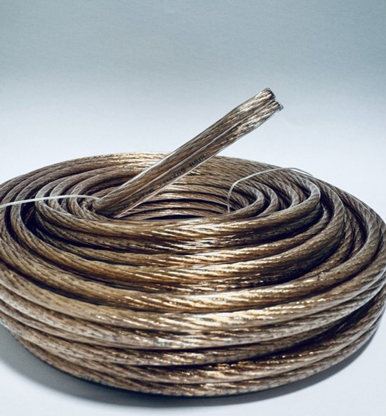 Caliber Speaker Kabel - Luidsprekerkabel - 2x1,5mm - 10 meter Speakerdraad - Transparant- CCA (CS215X)