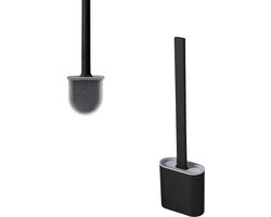 Luxe SIEPS WC Borstel met Houder - Flexibele WC Borstel van Siliconen - Inclusief Montagesysteem - Staand of Hangend - Toiletborstel