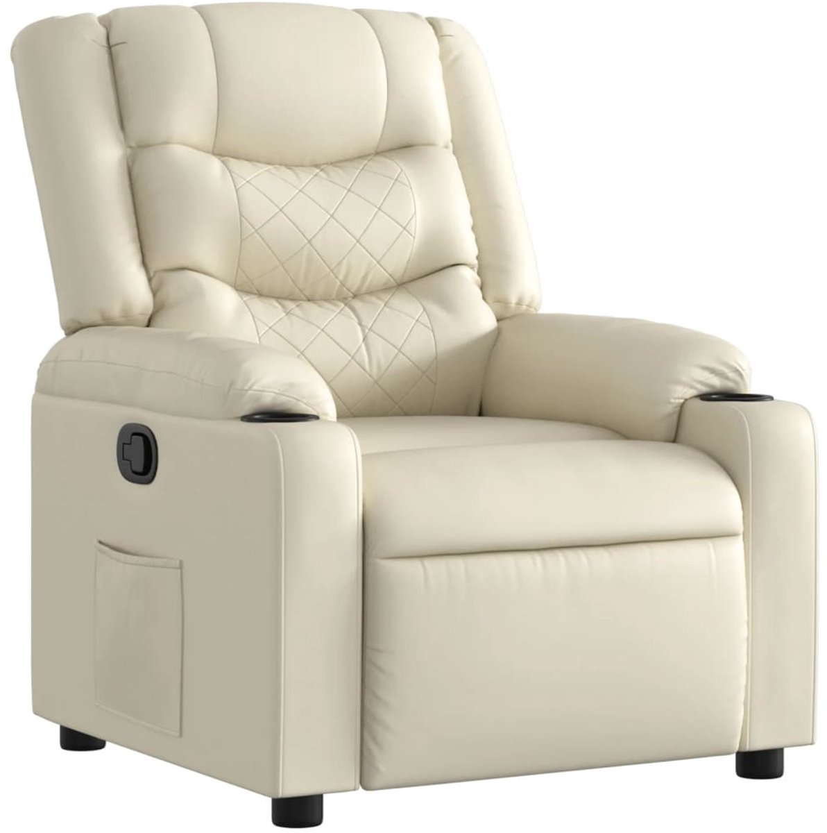 vidaXL Fauteuil - verstelbaar - kunstleer - crèmekleurig