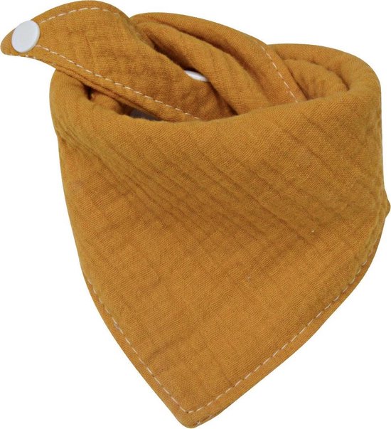 Set van 5 hydrofiele bandana slabbetjes - Effen Blauw - Grijs - Beige - 100% katoen van Merkloos — afbeelding 2