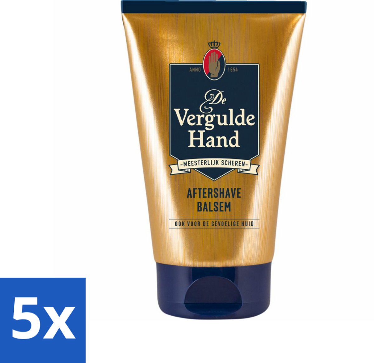 5 x Vergulde Hand Aftershave Balsem 100 ml - Aftershave Balsem - Gevoelige Huid - Scheren - Huidverzorging - Huidkalmering