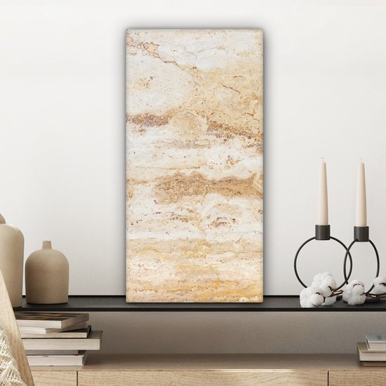 Tableau sur toile Marbre - Sable - Texture - 20x40 cm - Décoration murale