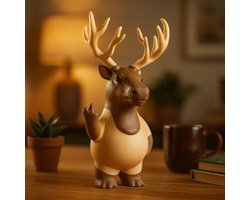 AnimalsAttitude – Grote Hert Figurine met Middelvinger – 3D-geprint PLA Beeldje – Gift-Worthy Decor Figurine