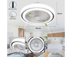 Plafondventilator met RGB Verlichting en Afstandsbediening - Dimbare Kleurverandering voor Woonkamer en Slaapkamer
