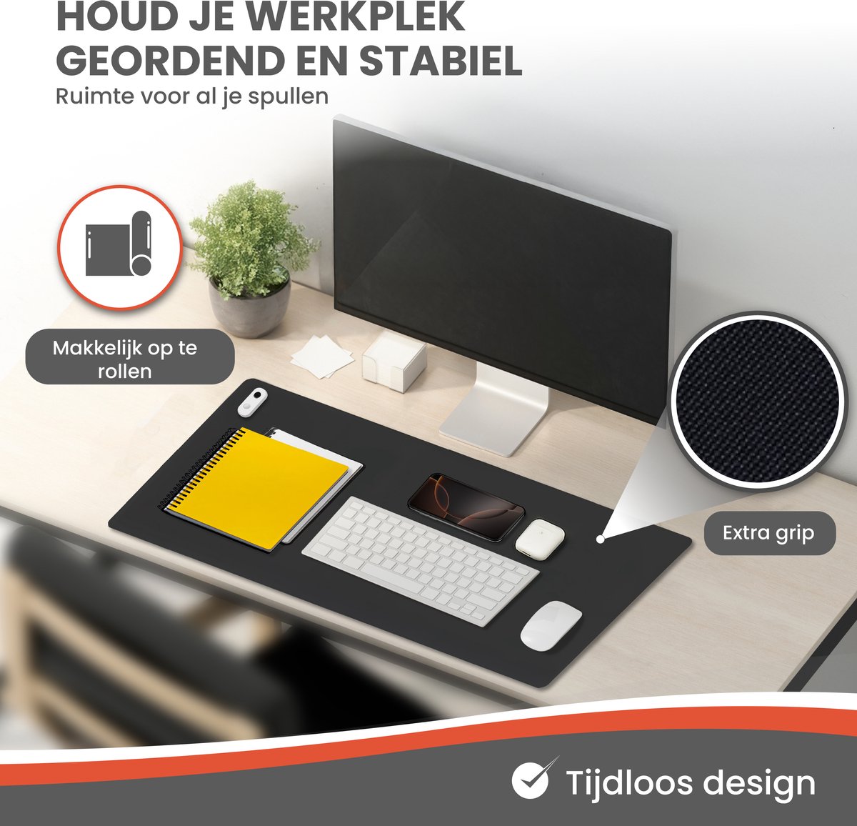 Tapis De Souris Chauffant De Bureau  80 X 33 Cm  Avec 3 Niveaux De Chauffe Et Arret Automatique Apres 4 Heures 90451002
