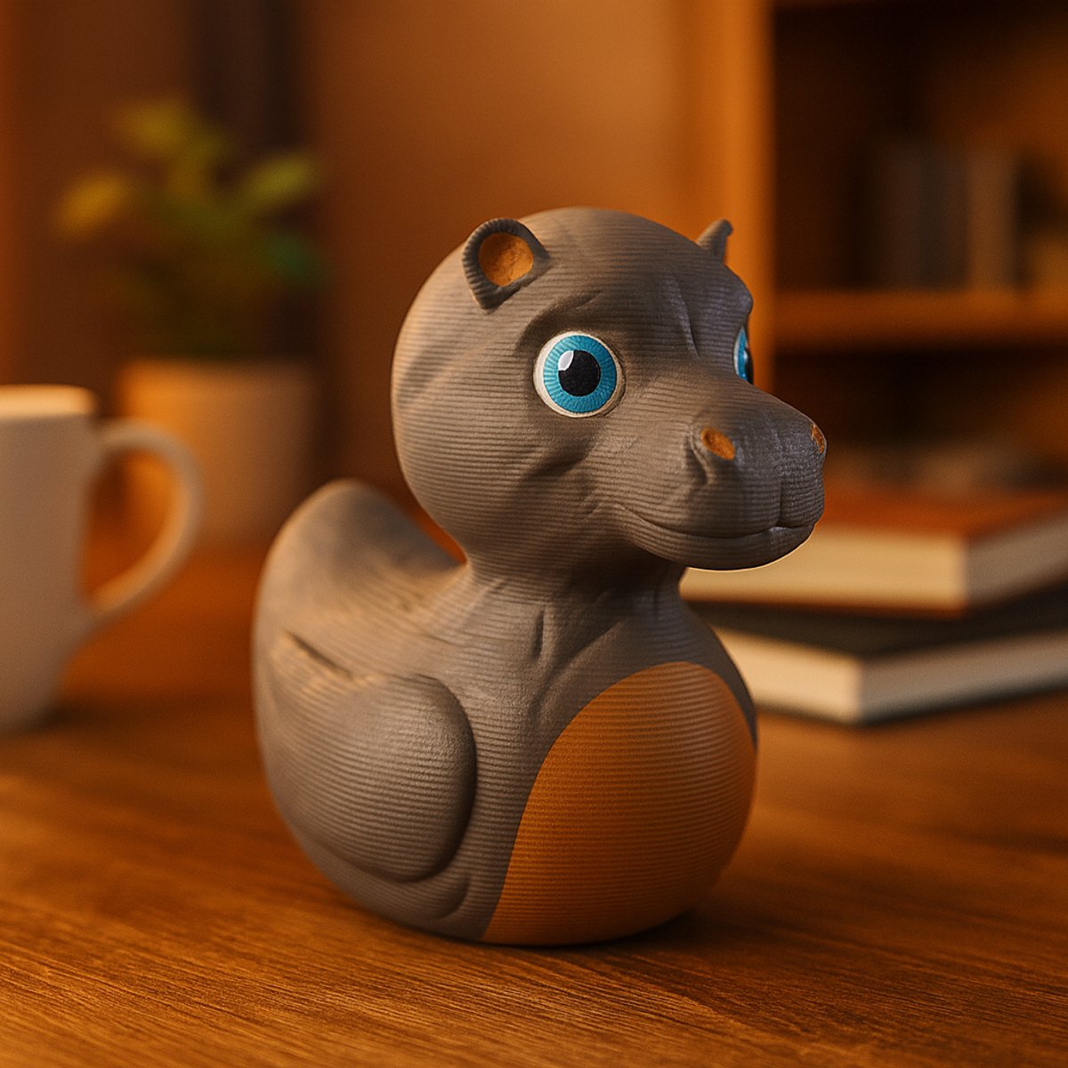 TheDuckSpecialist – Grote Nijlpaard Eend – 3D-geprint Hippo Duck Figurine – Home & Office Decor & Collector Edition