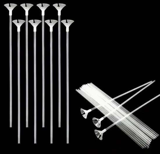 Ballonstaafjes doorzichtig 100 stuks - Ballon staafjes - Ballonnen stokjes - Kinderverjaardag - Verjaardag feestje - 100 stuks - doorzichtig - 40 cm - happy birthday - partijtje - ballonstokken