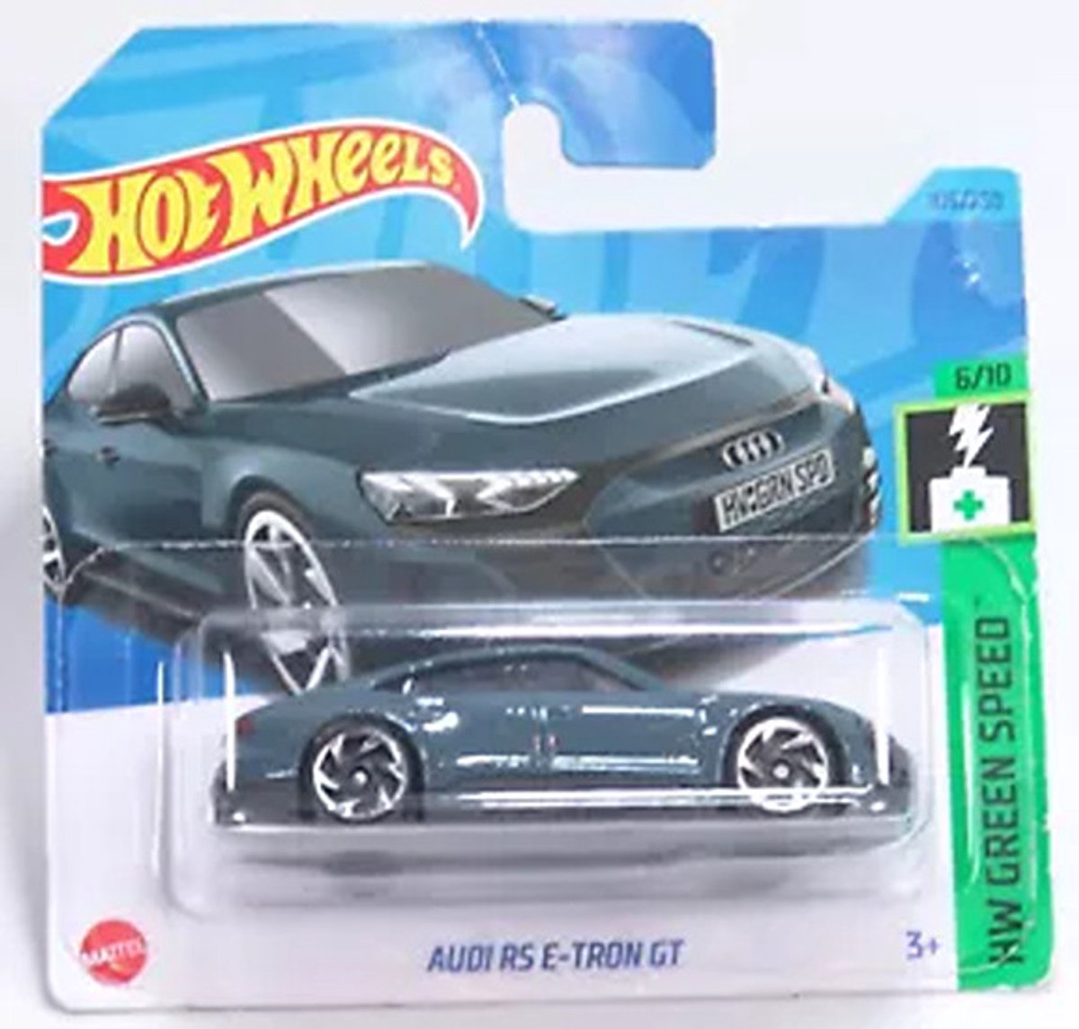 HOT WHEELS AUDI RS E-TRON GT GREY 109/250 1:64 HW GREEN SPEED 6/10 SHORT CARD