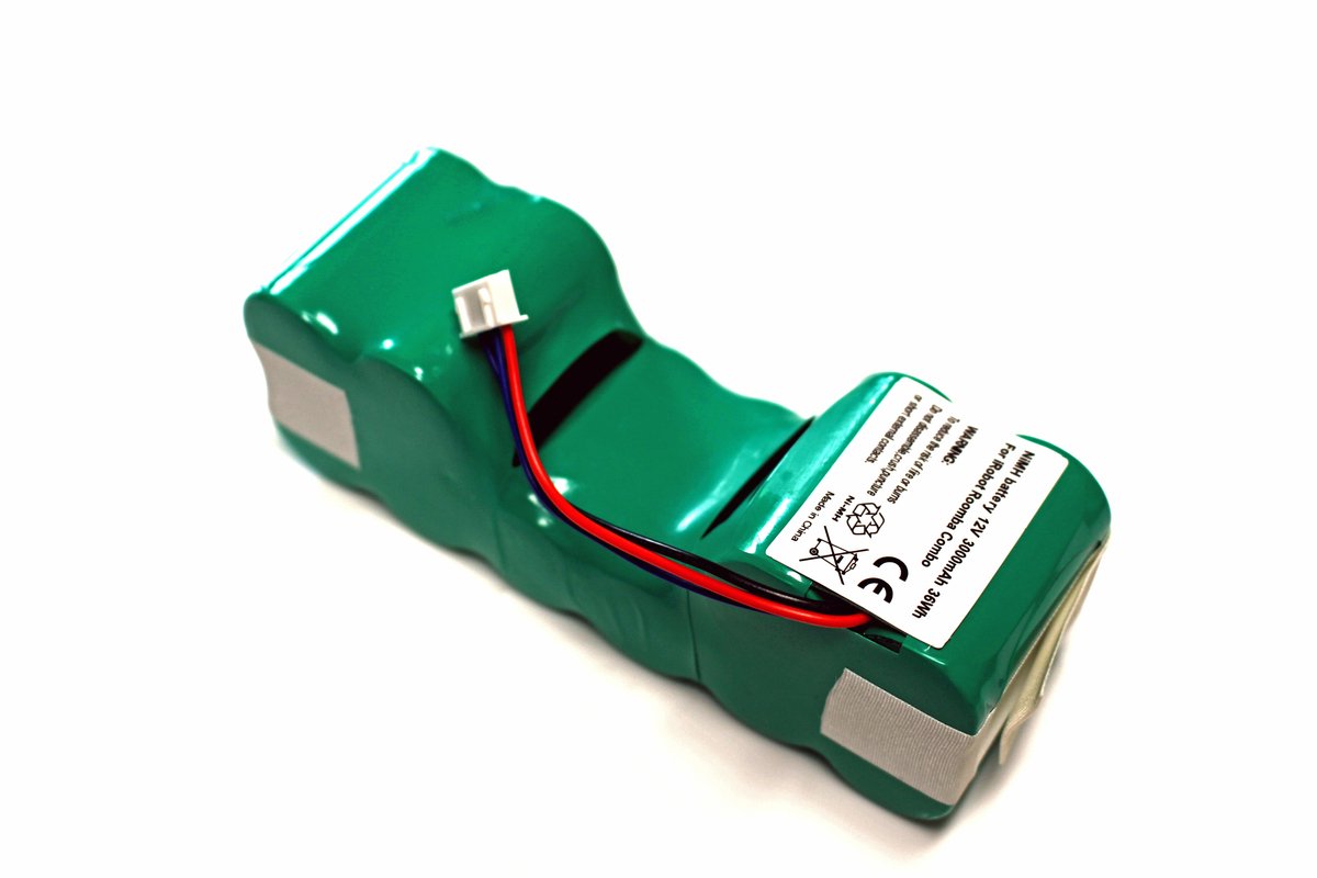 Accu voor Roomba Combo en Deebot Ozmo 600 en Deebot 900 reeks, NIET VOOR DEEBOT 600, NiMh accu, 3000 mAh, 12V