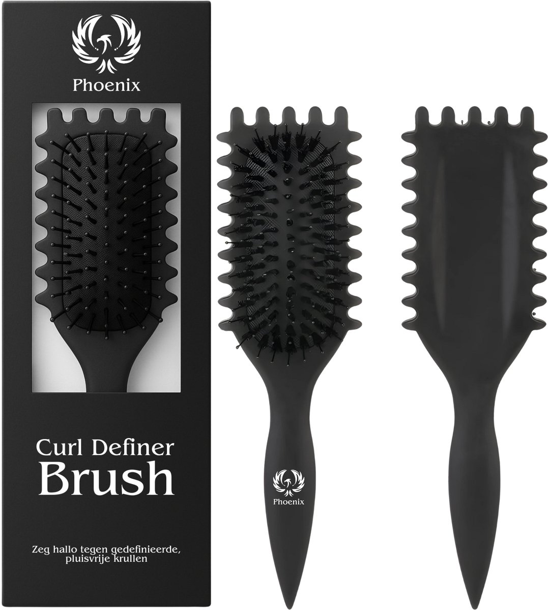 Phoenix Hair Products - Krullen Borstel - Curl Definer Brush - Anti-pluis - Styling Brush Krullen - Krullen Define Borstel