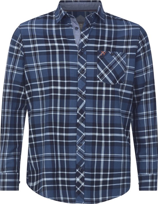 Jan Vanderstorm herren Overhemd - 53/54 - donkerblauw