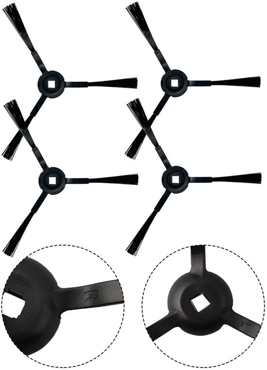 Zijborstelaccessoires geschikt voor Blaupunkt BPK VCBB1XTE en VRillo J300 - 4 stuks van SmartQare — afbeelding 2