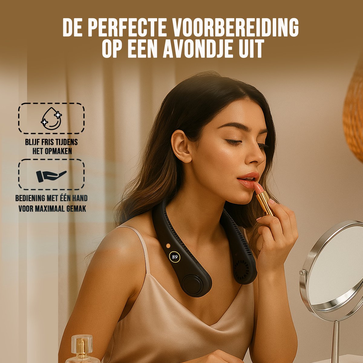 Nekventilator met Display - Nek Ventilator - Nekventilator met Koeling - Neck Fan - Draagbare Nek Ventilator - Gezichtsventilator - Hals Ventilator - Nek Fan - Hoofd Ventilator - Nek Airco - Nek Ventilator Oplaadbaar USB — afbeelding 8